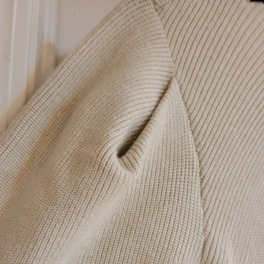 NWT Free People Saffron Open Back Ribbed Sweater Oatmeal Tan L